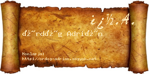 Ördög Adrián névjegykártya
